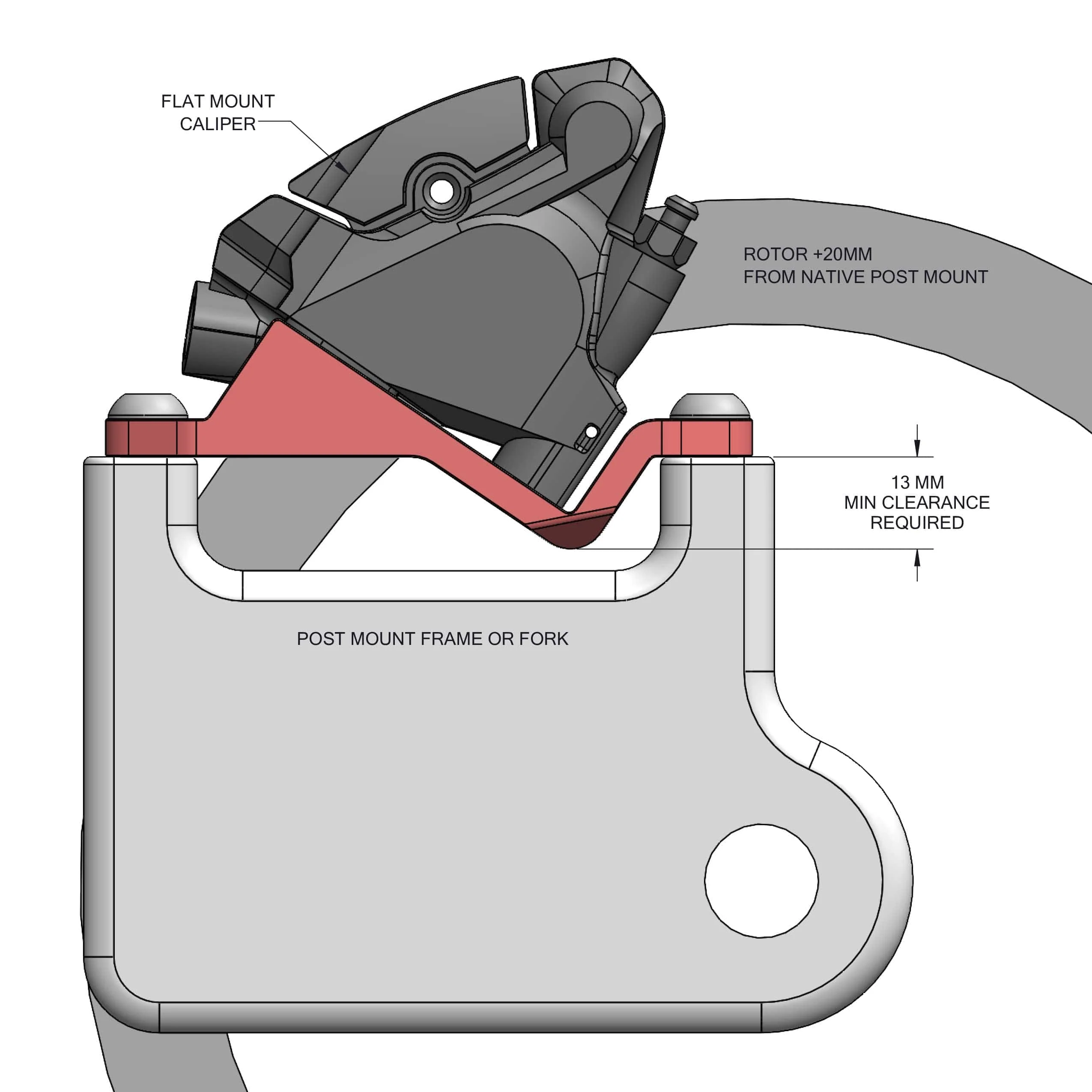 Post to Flat Mount Brake Adapter - Image 5